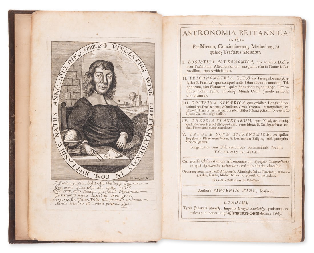 Astronomy.- Wing (Vincent) Astronomia Britannica, first edition, John Macock for George Sawbridge, (1 of 1)