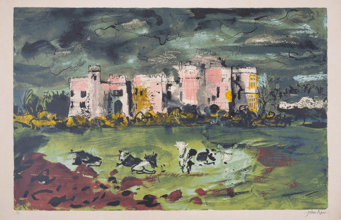 John Piper (1903-1992) Carew Castle (Levinson 334): John Piper (1903-1992)Carew Castle (Levinson 334)Screenprint in colours, 1982, signed in pencil, numbered from the edition of 100, printed by Kelpra Studio, published by Christie's Contemporary Art, L