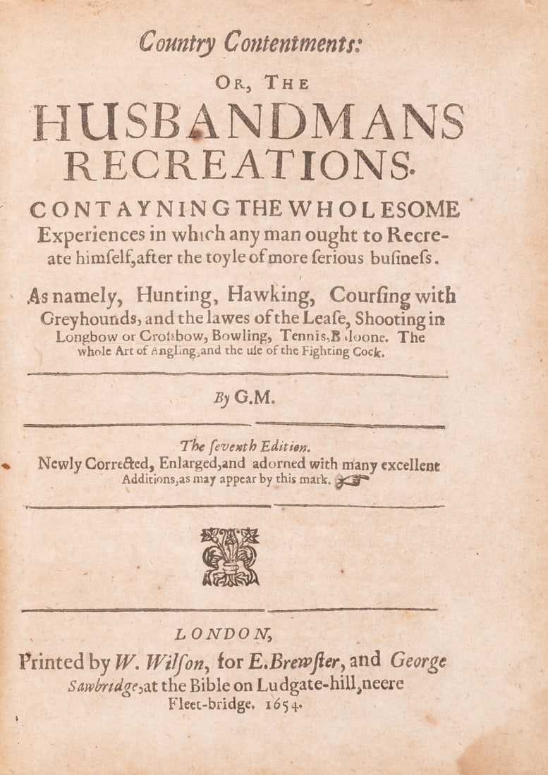 Tennis.- Markham (Gervase) Country Contentments: or, the Husbandmans Recreations, seventh edition, (1 of 1)