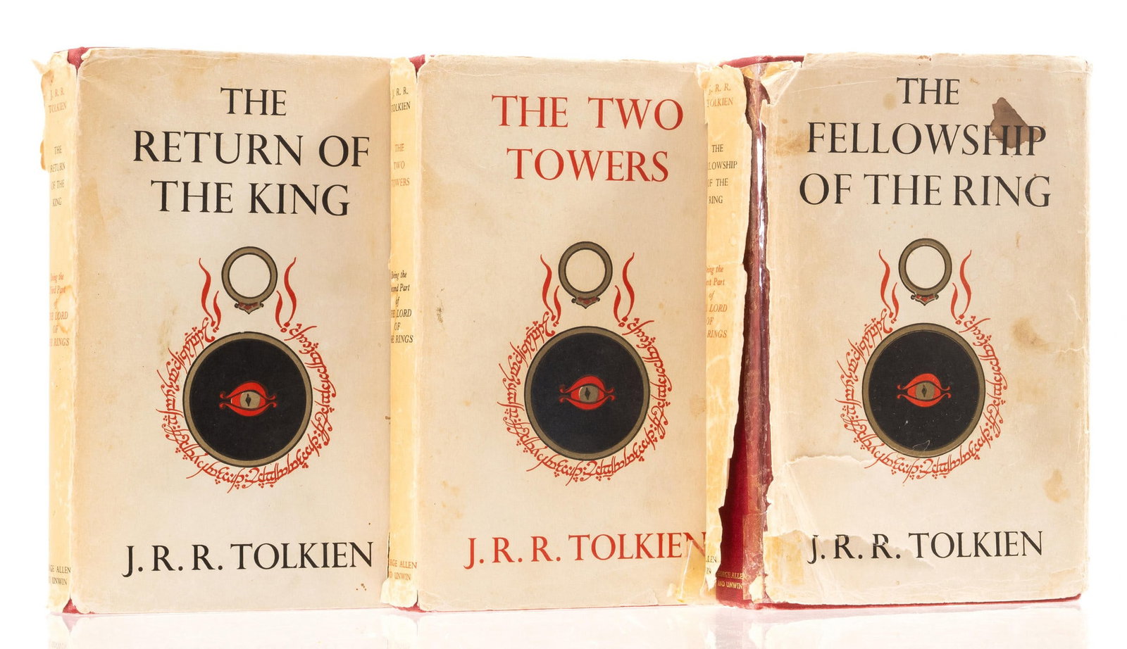 Tolkien (J.R.R.) [The Lord of the Rings], 3 vol., late impressions, 1963.: Tolkien (J.R.R.) [The Lord of the Rings], 3 vol., The Fellowship of the Ring 13th impression, The Two Towers and The Return of the King 10th impressions, original