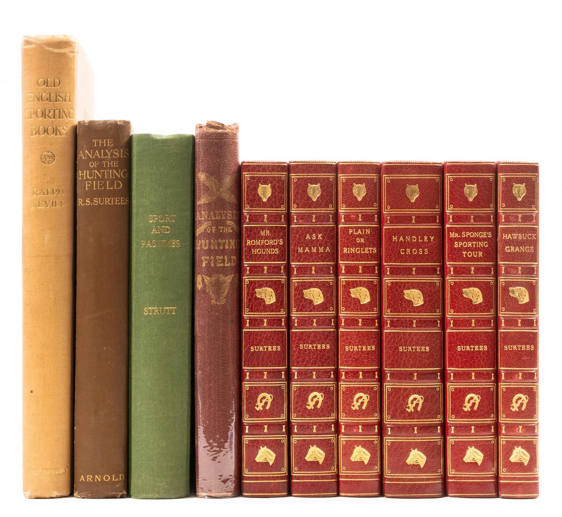 Sporting.- Surtees (Robert Smith) [Sporting Novels], 6 vol., one of 50 sets with plates specially: Sporting.- Surtees (Robert Smith) [Sporting Novels], 6 vol., one of 50 sets with plates specially hand-coloured, illustrations, contemporary red