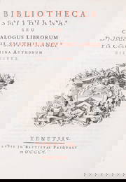 Library Catalogue.- Consul Joseph Smith.- Bibliotheca Smithiana, seu Catalogus Librorum D. Josephi