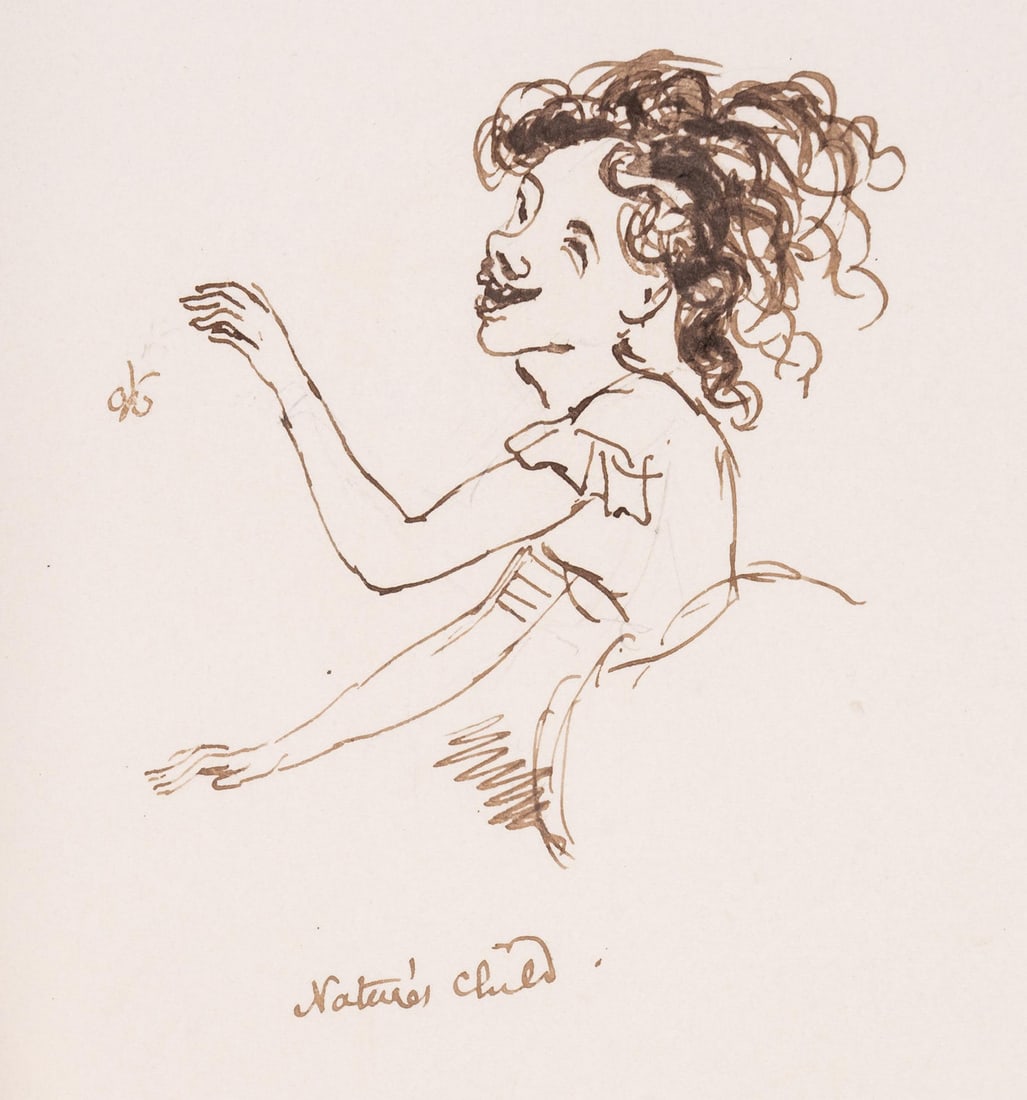 Roget (John Lewis) The Book of Ugliness, with 9 original pen & ink drawings by Roget, 1847; and: Roget (John Lewis) The Book of Ugliness, autograph title and 'Finis' f., 9 full-page original pen & ink drawings by Roget with autograph captions, original pi