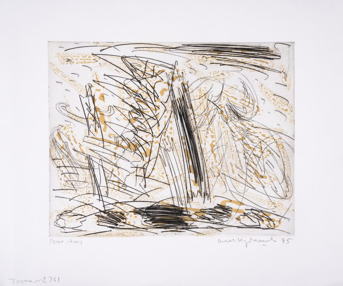 Oleg Kudryashov (1932-2022) Untitled, No. 2361: Oleg Kudryashov (1932-2022) Untitled, No. 2361 Etching with aquatint printed in colours, 1995, signed, titled, dated and inscribed 'Proof 17 aug' in pencil, printed by Jack Shirreff at 107 Workshop, W