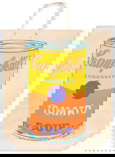 Andy Warhol (1928-1987) Campbell's Soup Can (Tomato) (Feldmann and Shellmann II.4a): Andy Warhol (1928-1987)Campbell's Soup Can (Tomato) (Feldmann and Shellmann II.4a)Screenprint in colours on paper shopping bag, 1966, from the edition of unknown size, published by the Institute of Co