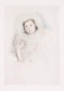 Mary Cassatt (1845-1926) Margot Wearing a Bonnet (No1) (Breeskin 179): Mary Cassatt (1845-1926) Margot Wearing a Bonnet (No1) (Breeskin 179) Etching with drypoint printed in colours, circa 1902, on wove paper, with full margins, sheet 328 x 255mm (12 7/8 x 10in)