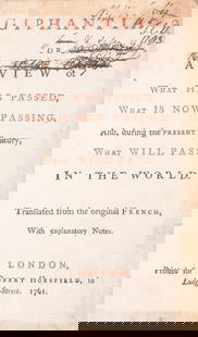 Utopian science fiction novel.- [Tiphaigne de la Roche (Charles Francois)] Giphantia: or a View of: Utopian science fiction novel.- [Tiphaigne de la Roche (Charles Francois)] Giphantia: or a View of What has Passed, What is Now Passing, and, During the Pre