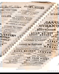 Theatre Playbills.- [Collection of c.220 theatre playbills for the Theatre Royal, Covent Garden],: Theatre Playbills.- [Collection of c.220 theatre playbills for the Theatre Royal, Covent Garden], 1 with contemporary ink inscription stating 'closed in consequence of the Death o