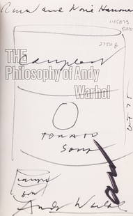 Warhol (Andy) The Philosophy of Andy Warhol (From A to B and Back Again) , signed presentation: Warhol (Andy) The Philosophy of Andy Warhol (From A to B and Back Again), signed presentation inscription dated "Oct '75" with drawing of Campbell's tomato soup can and with