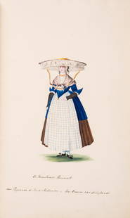 Netherlands.- Dutch School (19th Century) Album comprising 25 original watercolour costume designs: Netherlands.- Dutch School (19th Century) Album comprising 25 original watercolour costume designs of various figures from the Netherlands, water