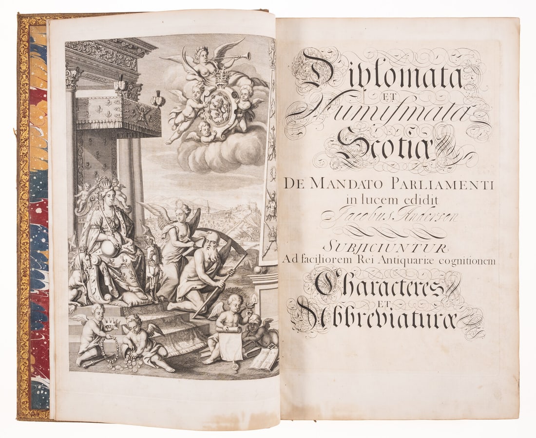 Anderson (James) Selectus Diplomatum & Numismatum Scotiae Thesaurus, Edinburgh, Thomas &?Walter: Anderson (James) Selectus Diplomatum & Numismatum Scotiae Thesaurus, first edition, title in red and black,&nbs