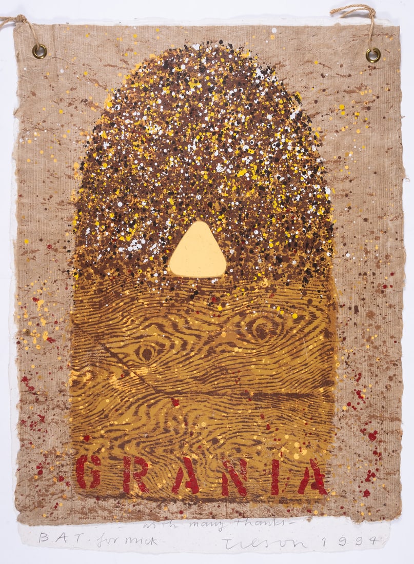 Joe Tilson (b.1928)7 Le Crete Senesi, Grania and Le Crete Senesi, Radda (not in di Martino): Joe Tilson (1928-2023) Le Crete Senesi, Grania and Le Crete Senesi, Radda (not in di Martino) Two screenprints with woodcut printed in colours, 1994-1995, each signed, dedicated and dated in pencil, t