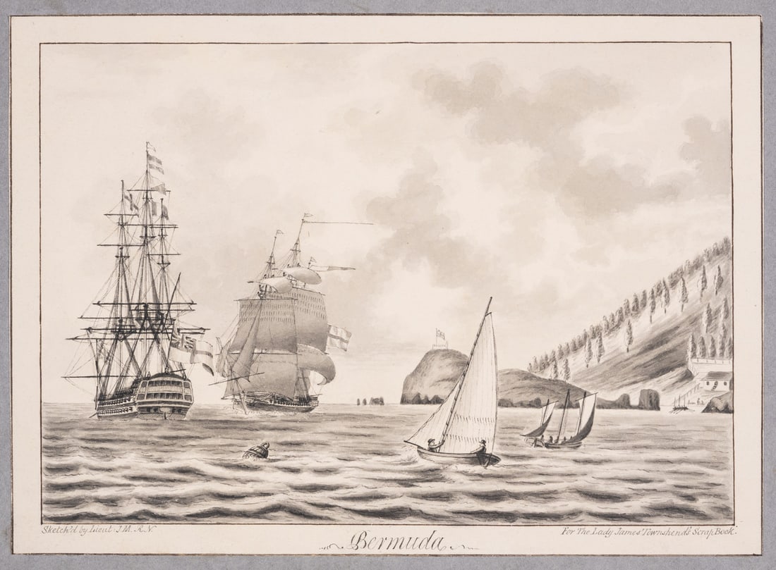 West Indies.- Lieut. I.M. (active c. 1830-1850) Bermuda, monochrome watercolour, [c.1830-1850] (1 of 1)