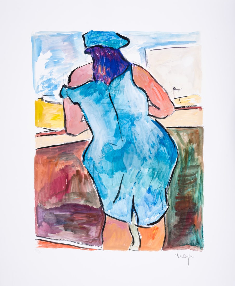 Bob Dylan (b.1941) Woman In The Red Lion Pub, from The Drawn Blank Series (2008): Bob Dylan (b.1941) Woman In The Red Lion Pub, from The Drawn Blank Series (2008) Digital pigment print in colours, 2008, signed in pencil, numbered from the edition of 295, printed by GTZ Fine Art Edi