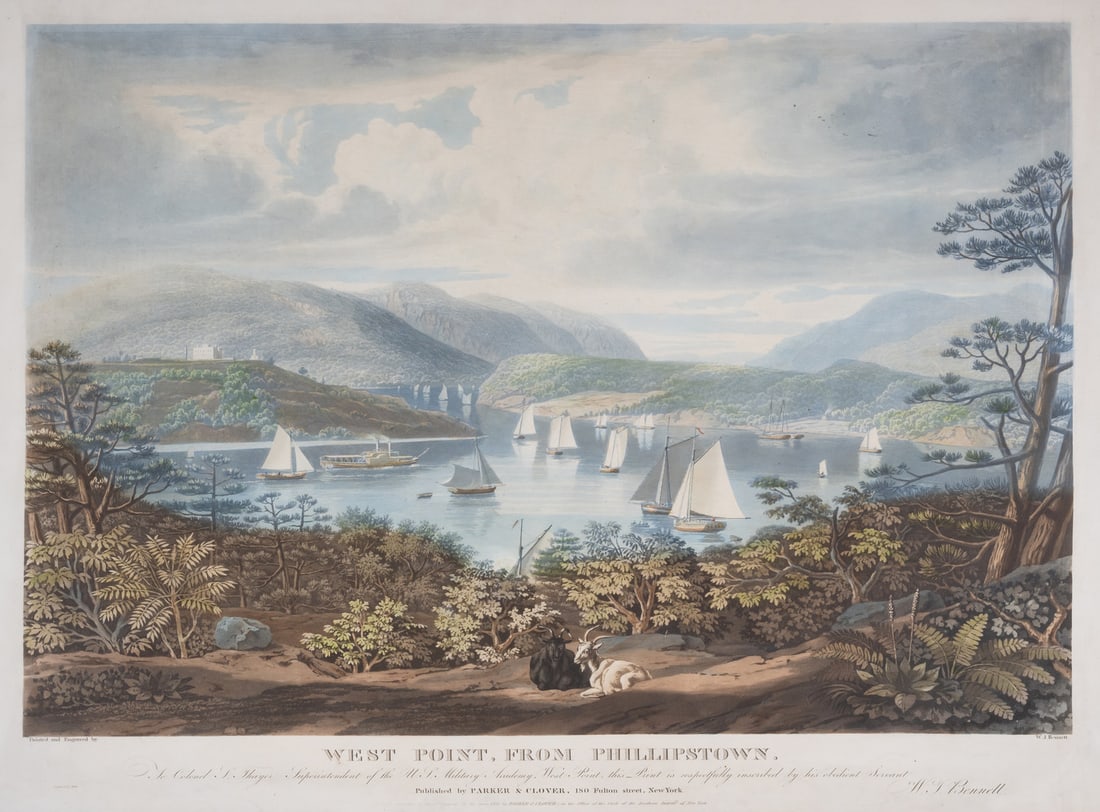 America.- Hudson River.- Bennett (William James) West Point, from Phillipstown, aquatint, 1831 (1 of 1)