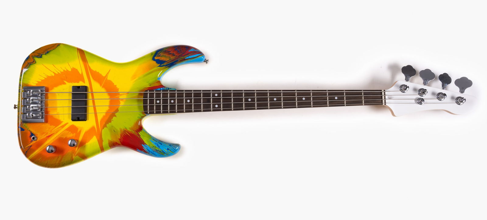 Damien Hirst (b.1965) Damien Hirst x Flea Bass Prototype #2: Damien Hirst (b.1965) Damien Hirst x Flea Bass Prototype #2 The unique household gloss spin-painting on Flea Bass guitar, 2010-11, one of the six original prototypes, housed in original black sl