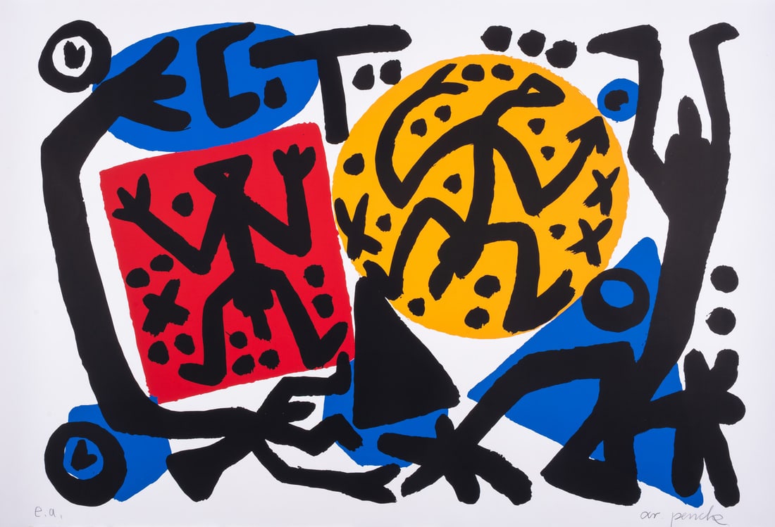 A.R. Penck (1939-2017) Perry Rhodan 2: A.R. Penck (1939-2017) Perry Rhodan 2 Screenprint in colours, 1996, signed and inscribed 'e.a.' in pencil, an artist’s pr