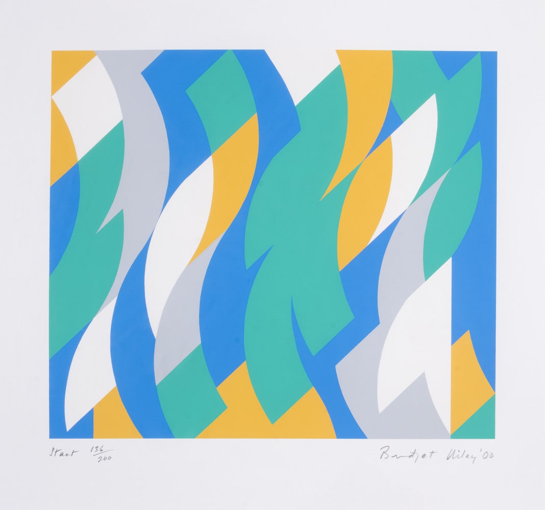 Bridget Riley (b.1931) Start (Tommasini & Gubay 41): Bridget Riley (b.1931)Start (Tommasini & Gubay 41)Screenprint in colours, 2000, signed, titled and dated in pencil, numbered from the edition of 200, printed by Artizan Editions, Hove, on wove pap