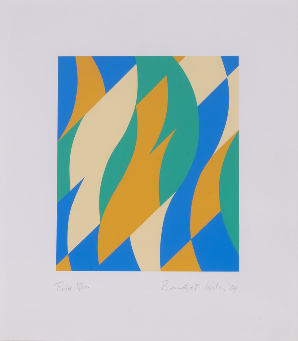 Bridget Riley (b.1931) Fold (Tommasini & Gubay 57): Bridget Riley (b.1931)Fold (Tommasini & Gubay 57)Screenprint in colours, 2004, signed, titled and dated in pencil, numbered from the edition of 250, printed by Artizan Editions, Hove, published by