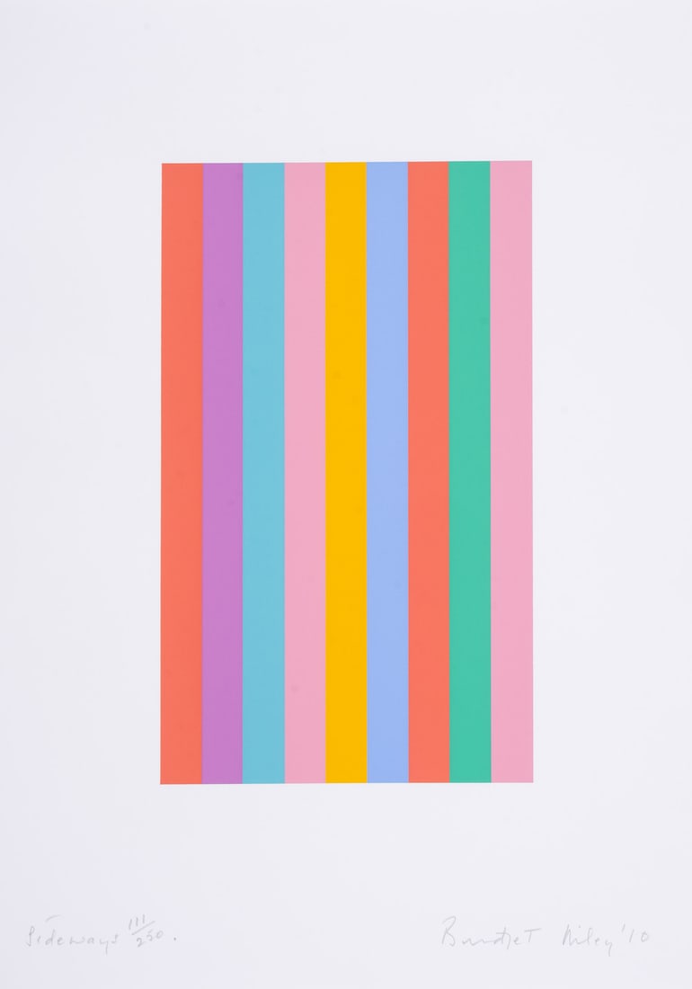 Bridget Riley (b.1931) Sideways (Tommasini & Gulbay 76): Bridget Riley (b.1931) Sideways (Tommasini & Gulbay 76)Screenprint in colours, 2010, signed, titled and dated in pencil, numbered from the edition of 250, printed by Artizan Editions, Hove, on Fab