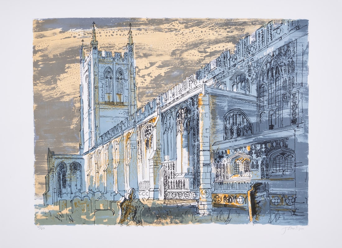 John Piper (1930-1992) Long Melford Church (Levinson 336): John Piper (1930-1992) Long Melford Church (Levinson 336) Lithograph printed in colours, 1982, signed in pencil, numbered from the edition of 275, printed by Curwen Studio, published by the Cannon Rub