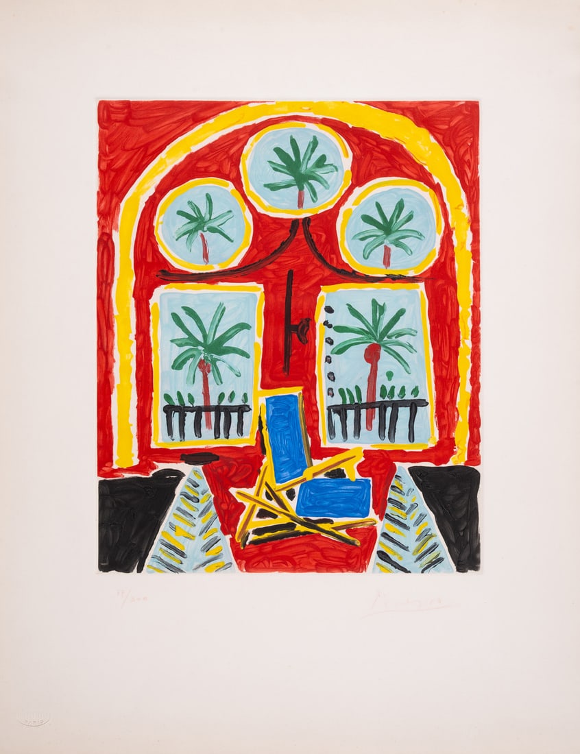 Pablo Picasso (1881-1973) after. Intérieur Rouge avec une Transatlantique Bleu (1 of 1)