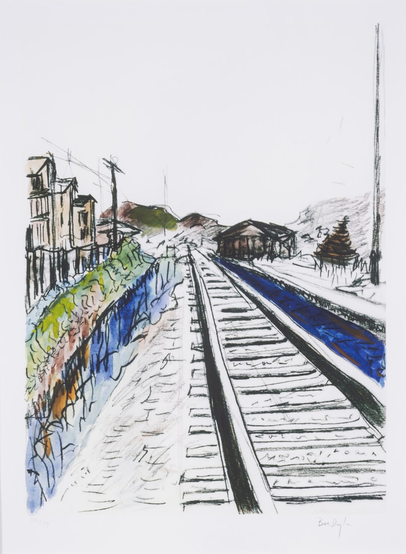 Bob Dylan (b.1941) Train Tracks, from The Drawn Blank Series (2010) (White): Bob Dylan (b.1941)Train Tracks (White), from The Drawn Blank Series (2010)Digital pigment print in colours, 2010, signed in pencil, numbered from the edition of 295, printed by GTZ Fine Art Edit