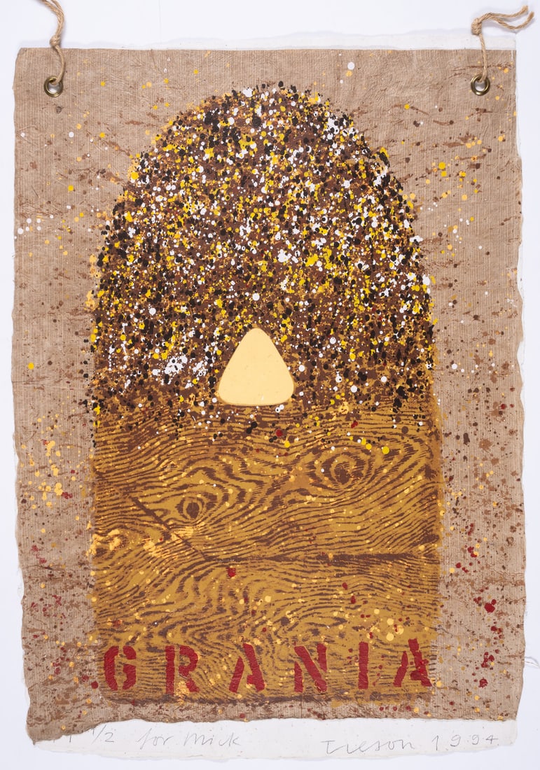 Joe Tilson (1928-2023) Grania, Radda (not in di Martino): Joe Tilson (1928-2023) Grania, Radda (not in di Martino) Two screenprints with woodcut printed in colours, 1994-1995, each signed, dedicated and dated in pencil, the first inscribed 'PP 1/2 for M