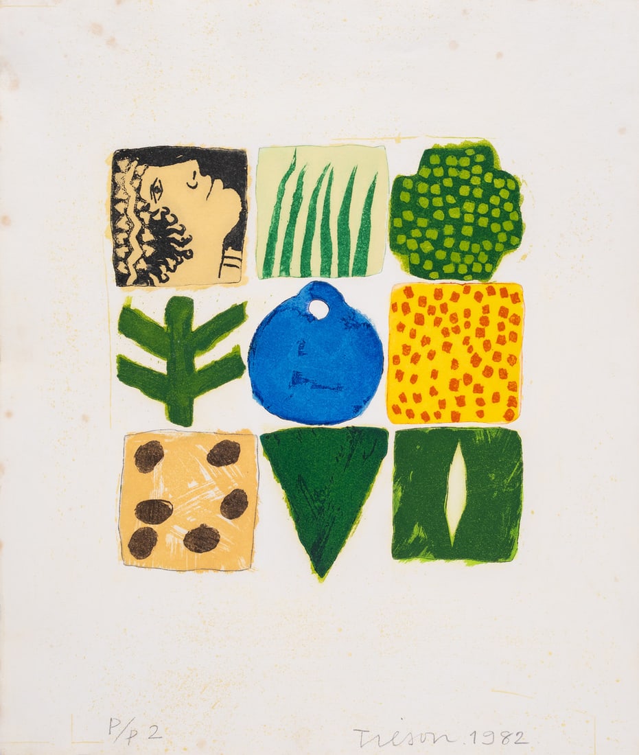 Joe Tilson (1928-2023) The Arrival of Kore: Joe Tilson (1928-2023)The Arrival of KoreEtching with aquatint and carborundum printed in colours, 1982, signed and dated in pencil, inscribed 'PP2' in pencil, a printer's proof aside from the edition