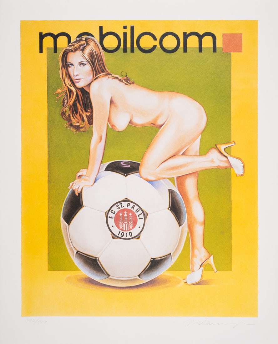 Mel Ramos (1935-2018) Mobilcom FC St. Pauli: Mel Ramos (1935-2018)Mobilcom FC St. Pauli Offset lithograph printed in colours, 2003, signed in pencil, numbered from the edition of 400, on wove paper, with full margins, sheet 660 x 535mm (26 x 21i