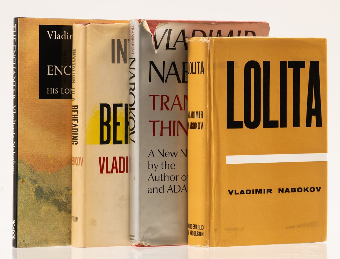 Nabokov (Vladimir) Lolita, first English edition, 1959; and 3 others by the same (4): Nabokov (Vladimir) Lolita, a few marks to endpapers, browning strips to dust-jacket verso, 1959; Invitation to a Beheading, dust-jacket toned, 1959;