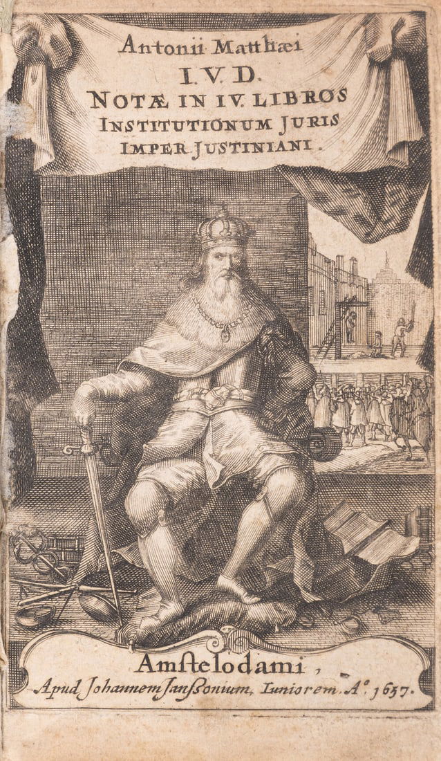 Mattheus (Antonius) Notae & Animadversiones in libros IV institutionum Juris imper. Justiniani, (1 of 1)
