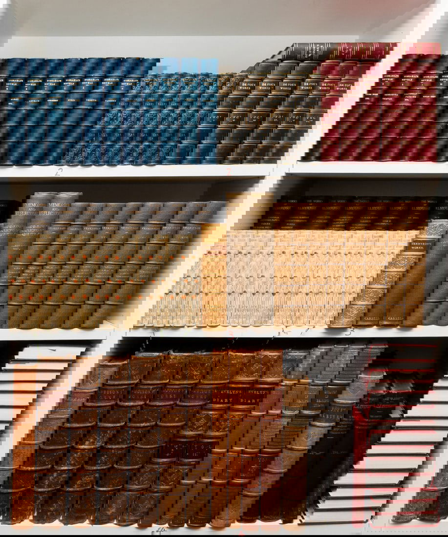 Bindings.- Smollett (Tobias) The Works, 8 vol., 1797; and a quantity of others, sets and mostly: Bindings.- Smollett (Tobias) The Works, 8 vol., engraved portrait, contemporary calf, red and green morocco spine labels, a little rubbed, 1