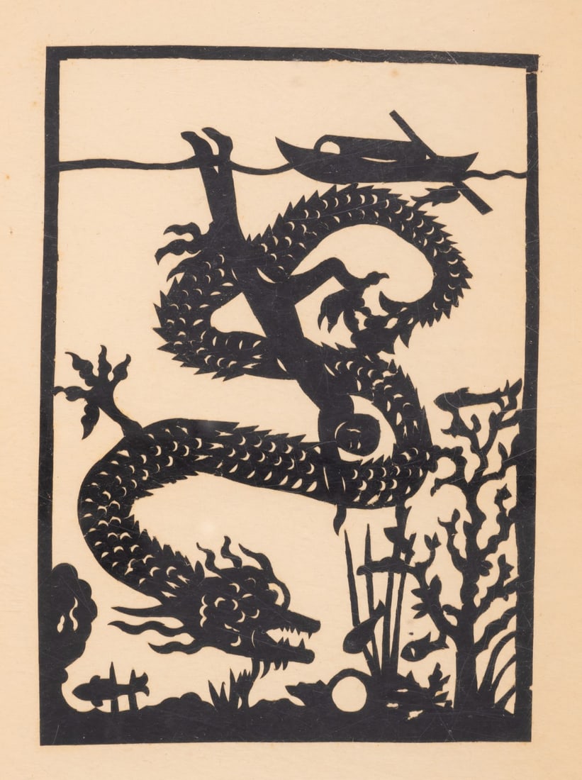 Paper-Cutting.- [Ai Dao Bible School, China]. Myths and Folklore, album of papercuts, [Chefoo (1 of 1)