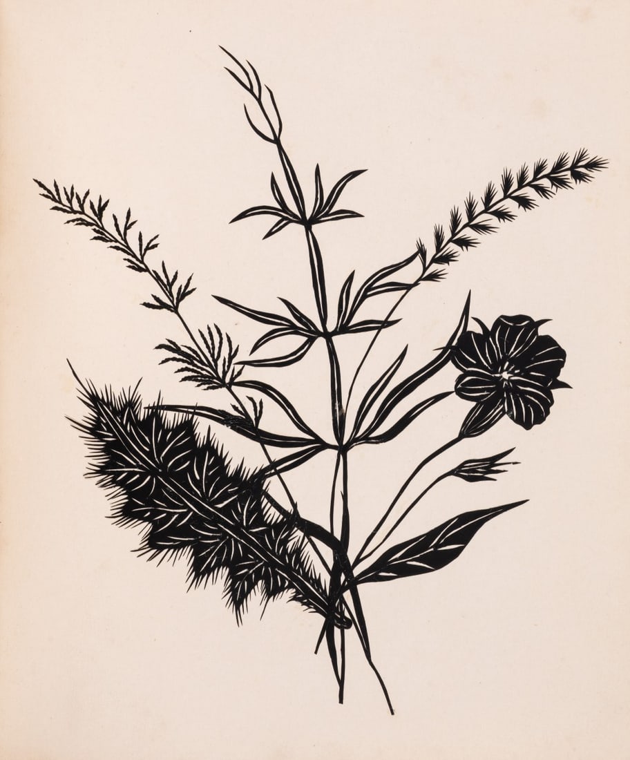 Paper Cutting.- Silhouettes.- Clarke (J.) Album of 24 cut-out botanical silhouettes, [mid 19th (1 of 1)