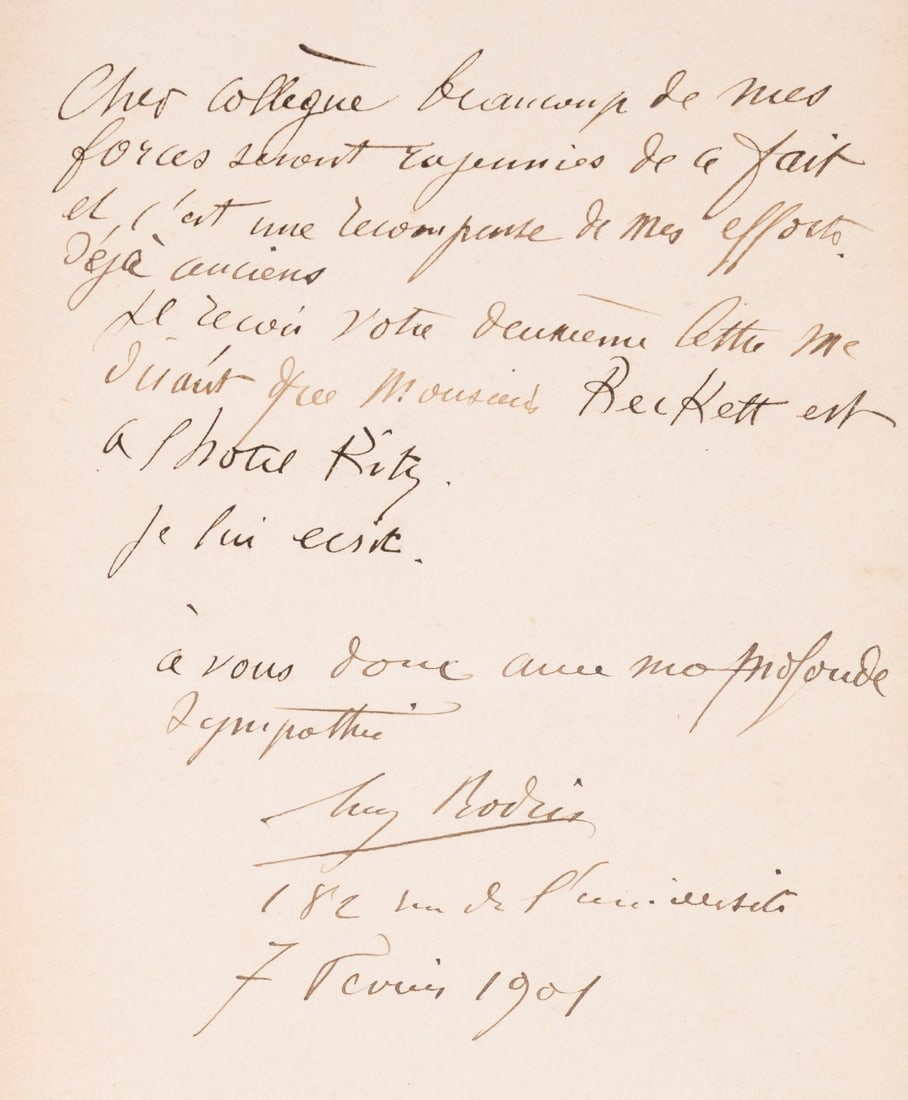 Rodin (Auguste).- L'Oeuvre de Rodin. Exposition de 1900, John Tweed's copy with A.L.s. from Rodin, (1 of 1)