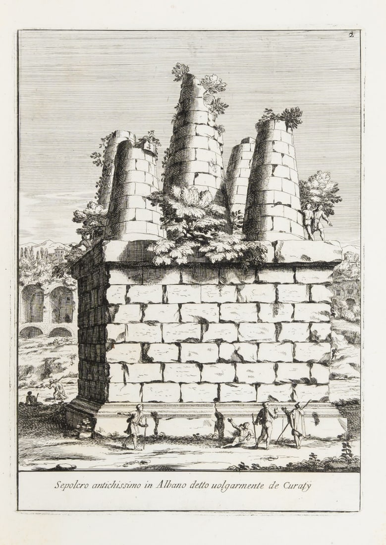 Art & Architecture.- Bartoli (Pietro Santi) Gli antichi sepolcri, overo mausolei Romani, et: Art & Architecture.- Bartoli (Pietro Santi) Gli antichi sepolcri, overo mausolei Romani, et Etruschi, 114 engraved plates, some double page, woodcut initials and decorations, scattered light