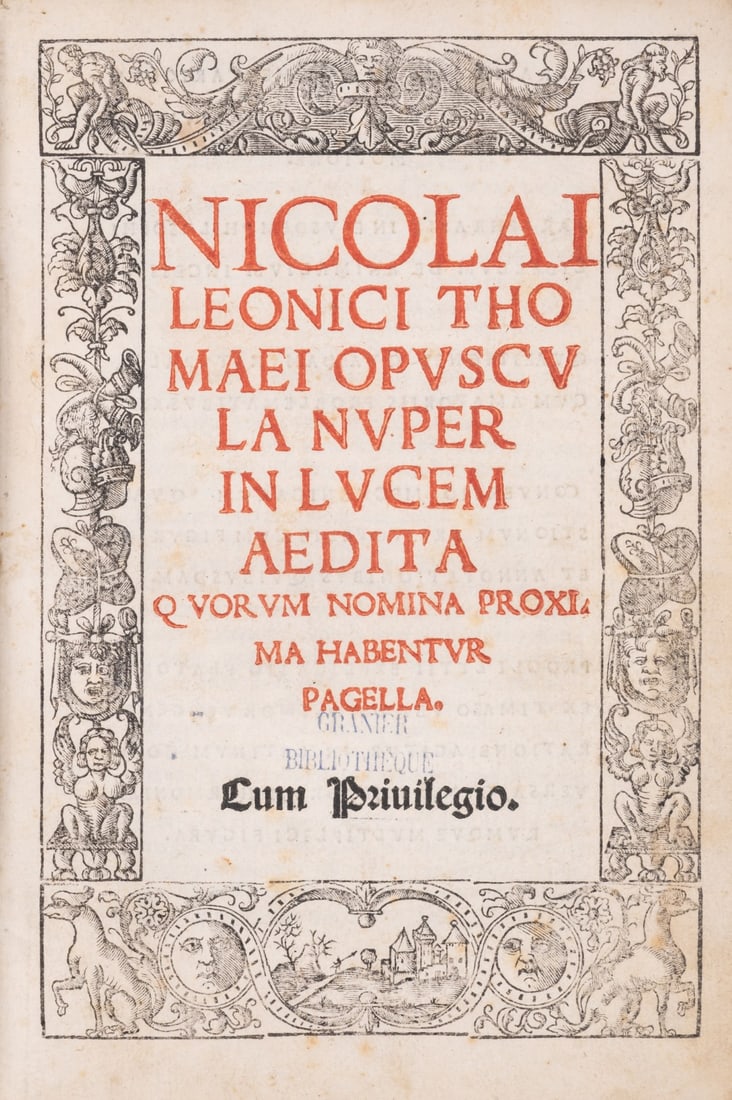 Leonico Tomeo (Niccolà) Opuscula nuper in lucem aedita, Venice, Bernardino Vitali, 1525, bound with (1 of 1)