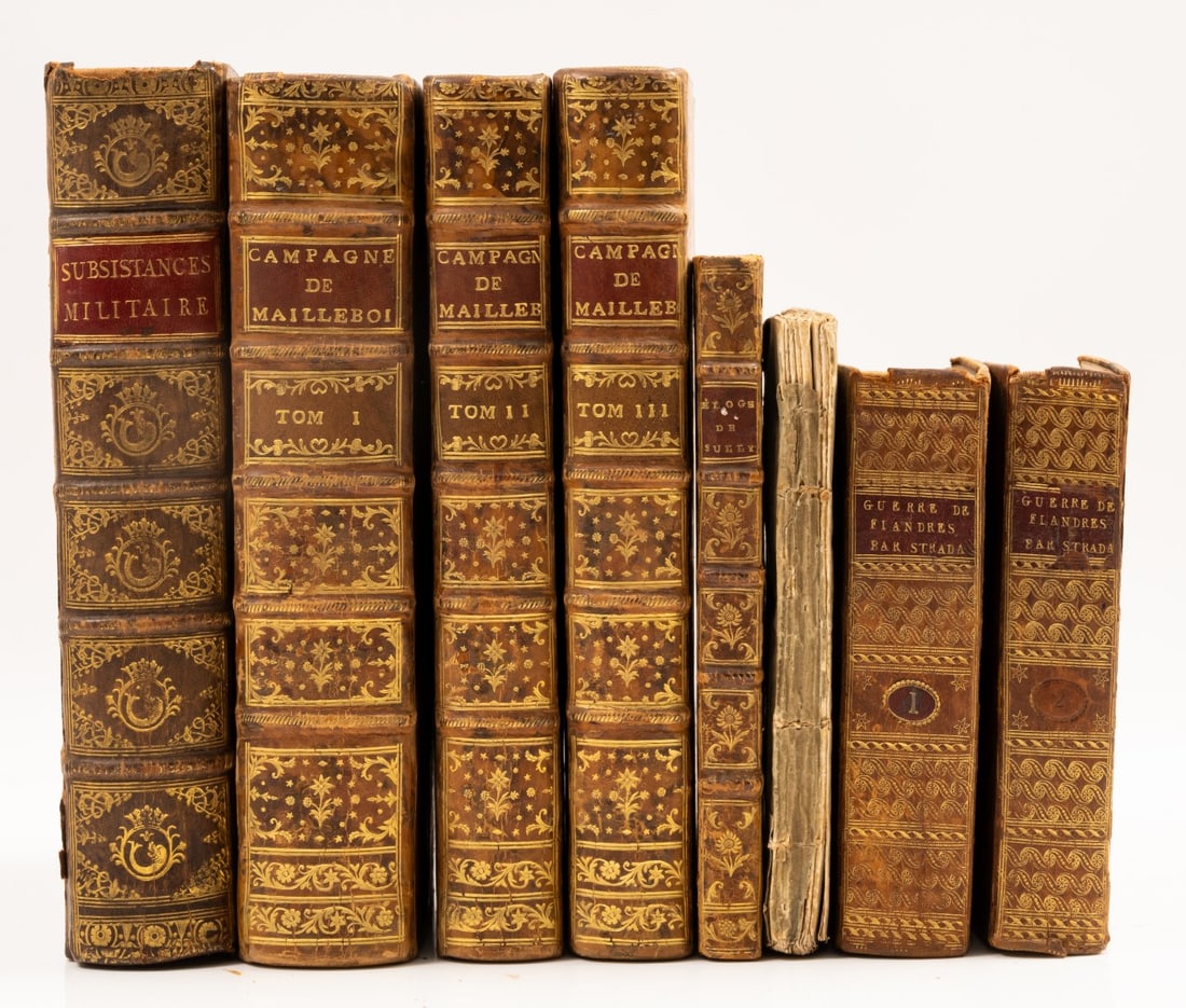 Strada (Famiano) Histoire de la Guerre de Flandre, 2 vol., Paris [Leiden, Elzevier], 1652 & others,: Strada (Famiano) Histoire de la Guerre de Flandre, translated by P. Du-Ryer, 2 vol., titles in red & black with woodcut device, 2 engraved portraits and smaller portraits in text, 3F1