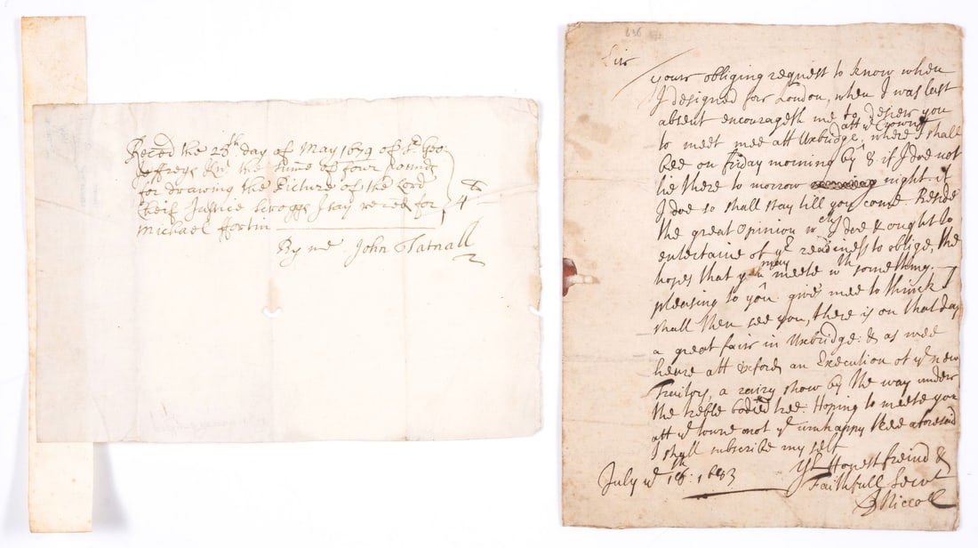 Nicholl (D.) Autograph Letter signed to Thomas Tanner 'at Mr. Stones, Merchant in St. Swithens (1 of 1)