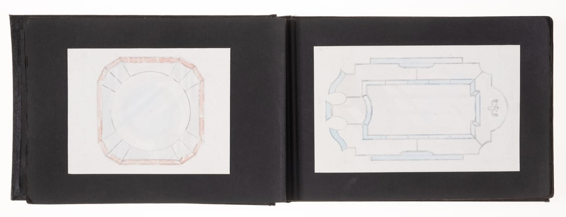 Art Deco.- Album of 53 drawings and watercolour designs in the Art Deco style, rexine album, [c. (1 of 1)