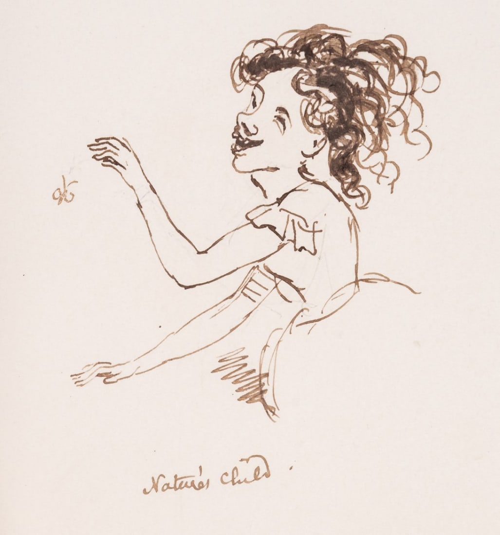 Roget (John Lewis) The Book of Ugliness, with 9 original pen & ink drawings by Roget, 1847; and: Roget (John Lewis) The Book of Ugliness, autograph title and 'Finis' f., 9 full-page original pen & ink drawings by Roget with autograph captio