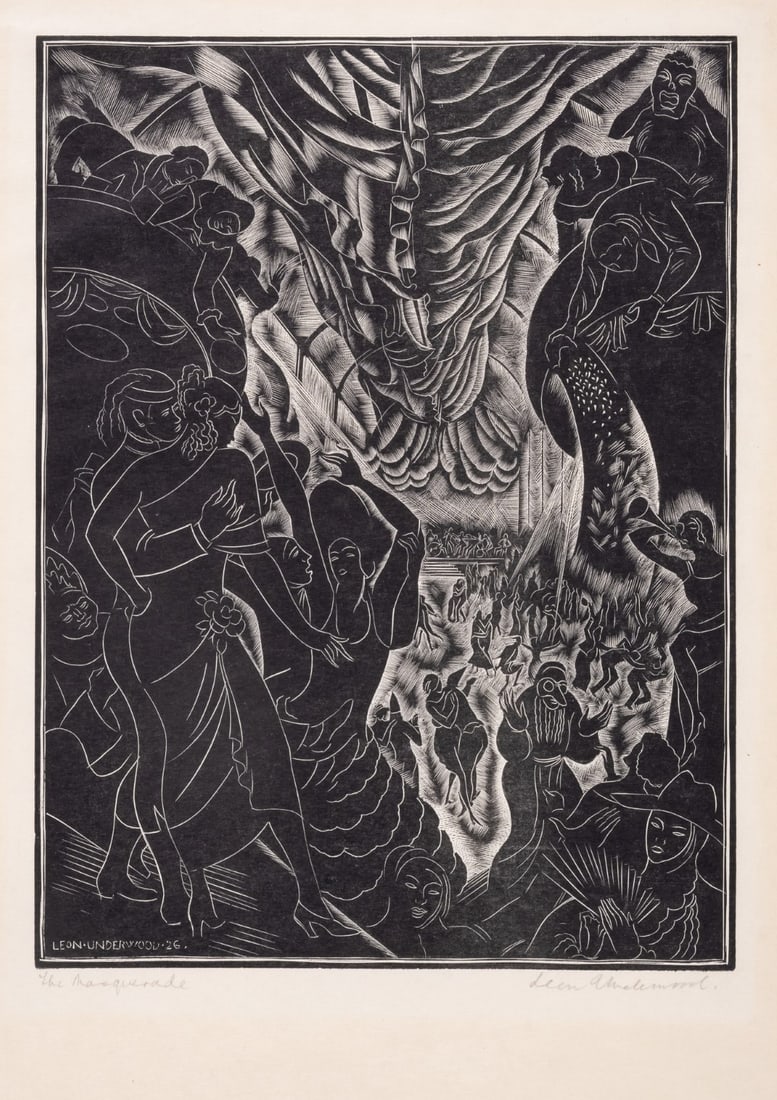 Underwood (Leon) The Masquerade, wood-engraving, 1926; and 3 others similar (4) (1 of 1)