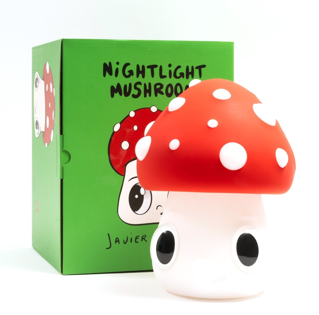 Javier Callaja (b.1971) Nightlight Mushroom: Javier Callaja (b.1971) Nightlight Mushroom Plastic nightlight with rechargeable LED base, 2023, from the edition of 1500, with the artist's estate stamp signature, published by Case Studyo, Ghent, pr