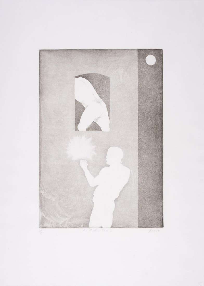 Elisabeth Frink (1930-1993) Miller's Tale II, from The Canterbury Tales II (Wiseman 61): Elisabeth Frink (1930-1993)Miller's Tale II, from The Canterbury Tales II (Wiseman 61)Etching with aquatint, 1972, signed and titled in pencil, numbered from the edition of 50, printed by White Ink, p