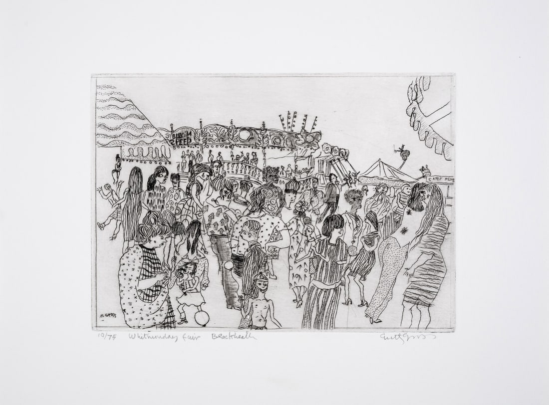 Anthony Gross (1905-1984) Whitmond Fair, Blackheath No.2 (Herdman 8203): Anthony Gross (1905-1984)Whitmond Fair, Blackheath No.2 (Herdman 8203)Engraving, 1982, signed and titled in pencil, numbered from the edition of 75, on Arches paper, with full margins, sheet 285 x 385