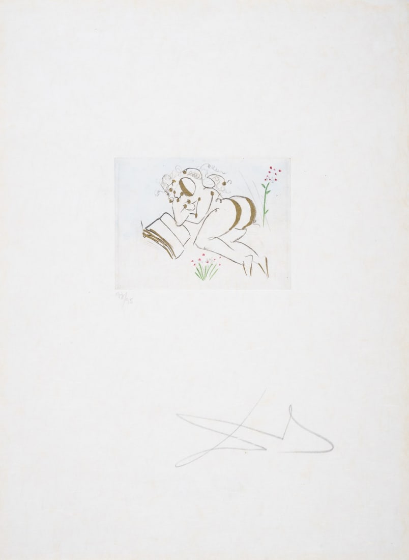 Salvador Dalí (1904-1989) Petits Nus d 'Apollinaire (Field 72-4B; M&L 202): Salvador Dalí (1904-1989)Petits Nus d 'Apollinaire (Field 72-4B; M&L 202)Etching with drypoint hand-finished with watercolour and gold, 1972, signed in pencil, numbered from the edition of 95, printe