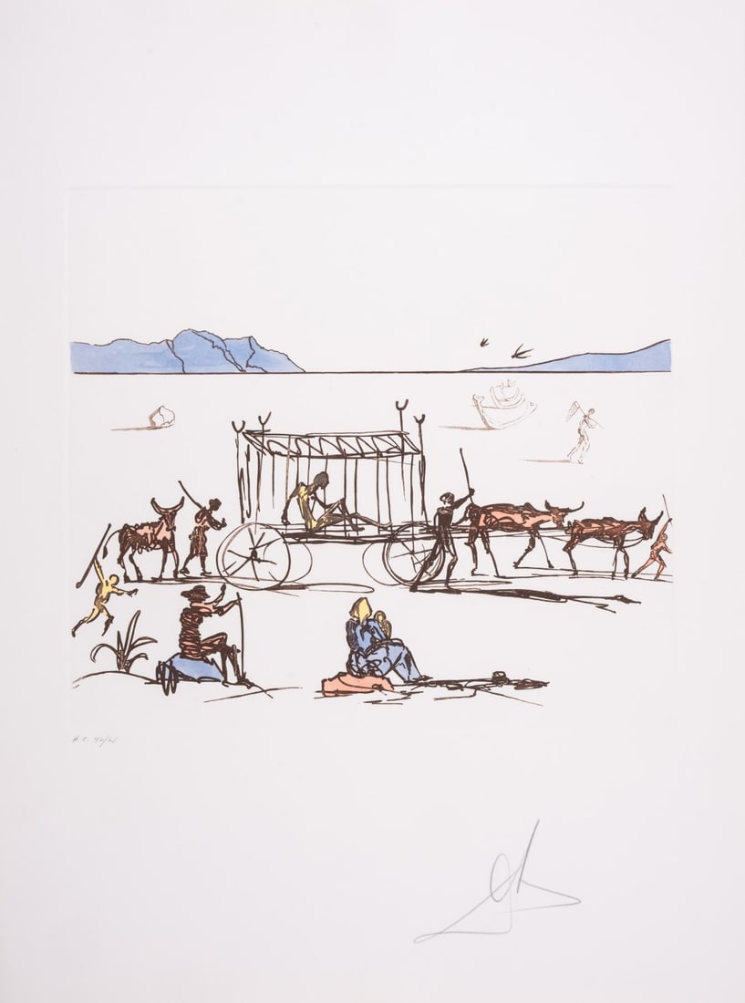 Salvador Dalí (1904-1989) Judgement, from Historia de Don Quichotte de la Mancha (Field 80-1M; not: Salvador Dalí (1904-1989)Judgement, from Historia de Don Quichotte de la Mancha (Field 80-1M; not in M&L)Etching with aquatint printed in colours, 1980, signed and inscribed 'H.C.' in pencil, numbere