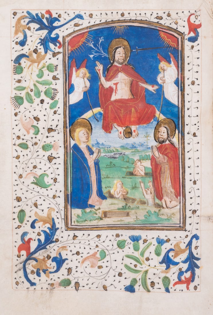 Book of Hours, Use of Rome, In Latin, illuminated manuscript on vellum, [Southern Netherlands: Book of Hours, Use of Rome, in Latin, illuminated manuscript on vellum, [Southern Netherlands (probably Bruges), c.1460], 103 × 60 mm., 74 leaves (plus 2 modern paper endleaves