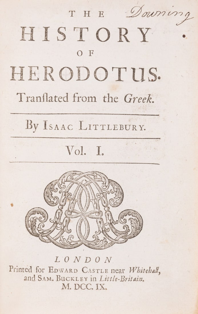 Herodotus. The History of Herodotus. Translated from the Greek, translated by Isaac Littlebury, 2 (1 of 1)